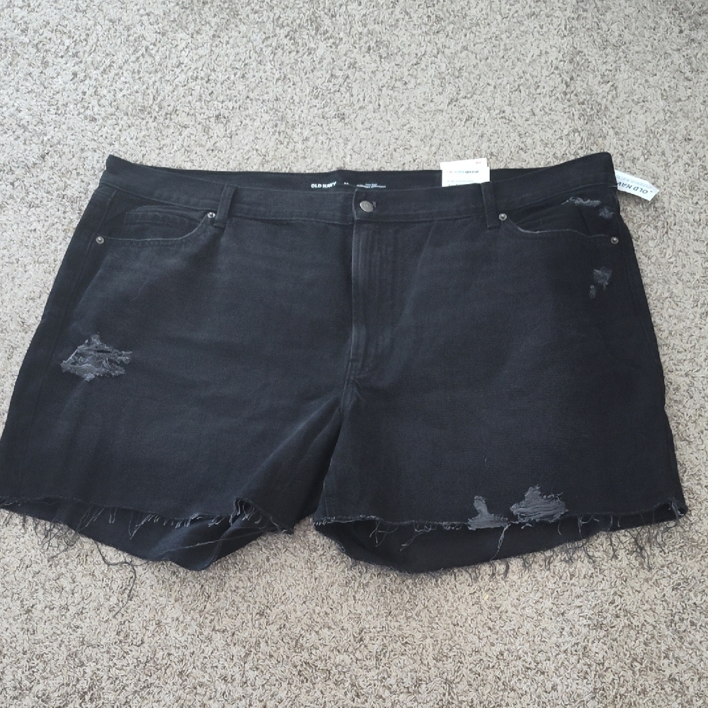 Old Navy Black Distressed Jean Shorts
